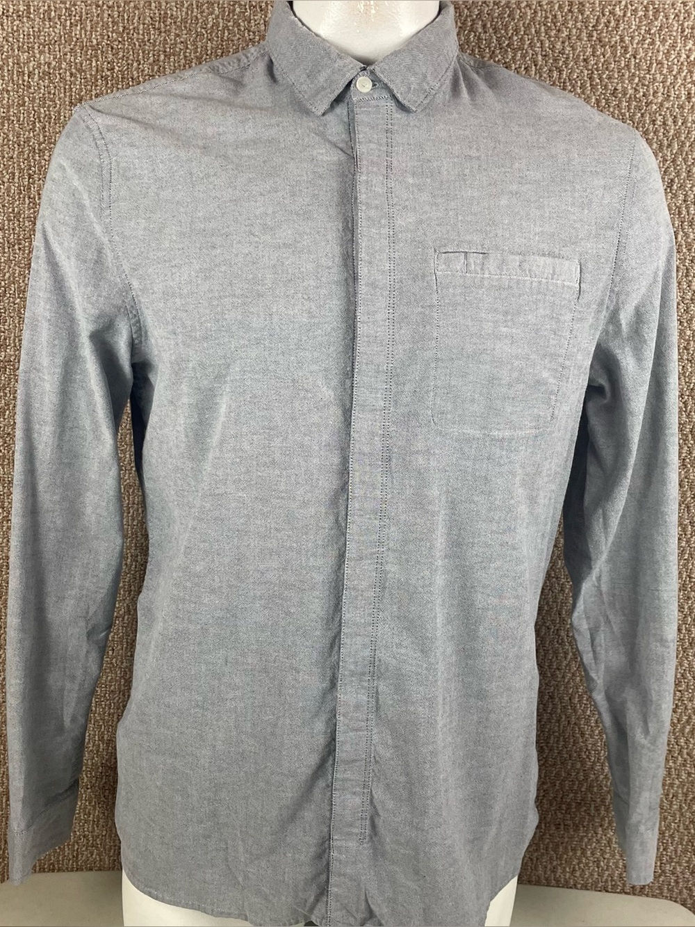 Lululemon Button Down Shirt Men’s XL Stretch Qwick Oxford Long Sleeve Blue 386